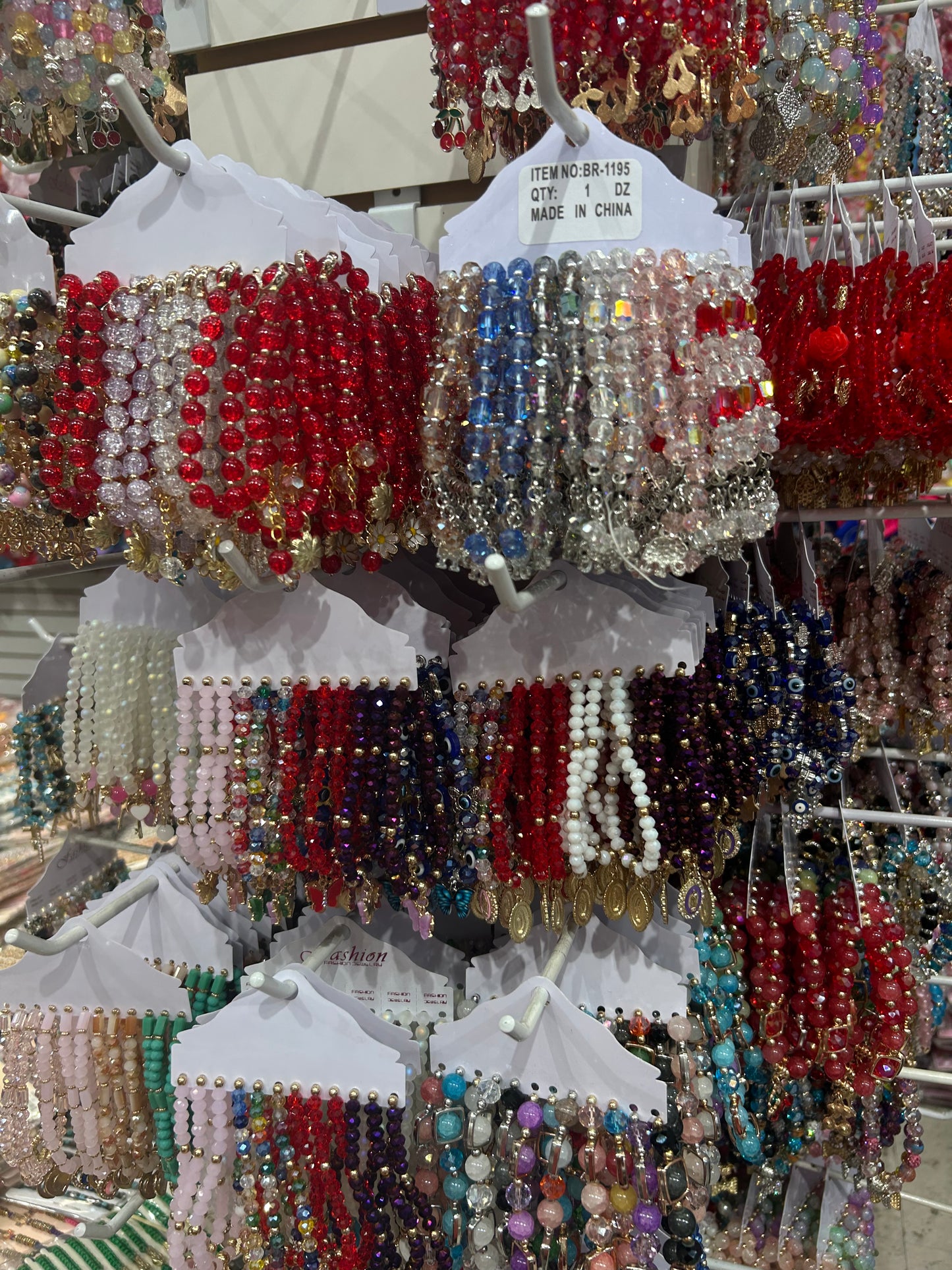Mix of string and bead bracelet bundle