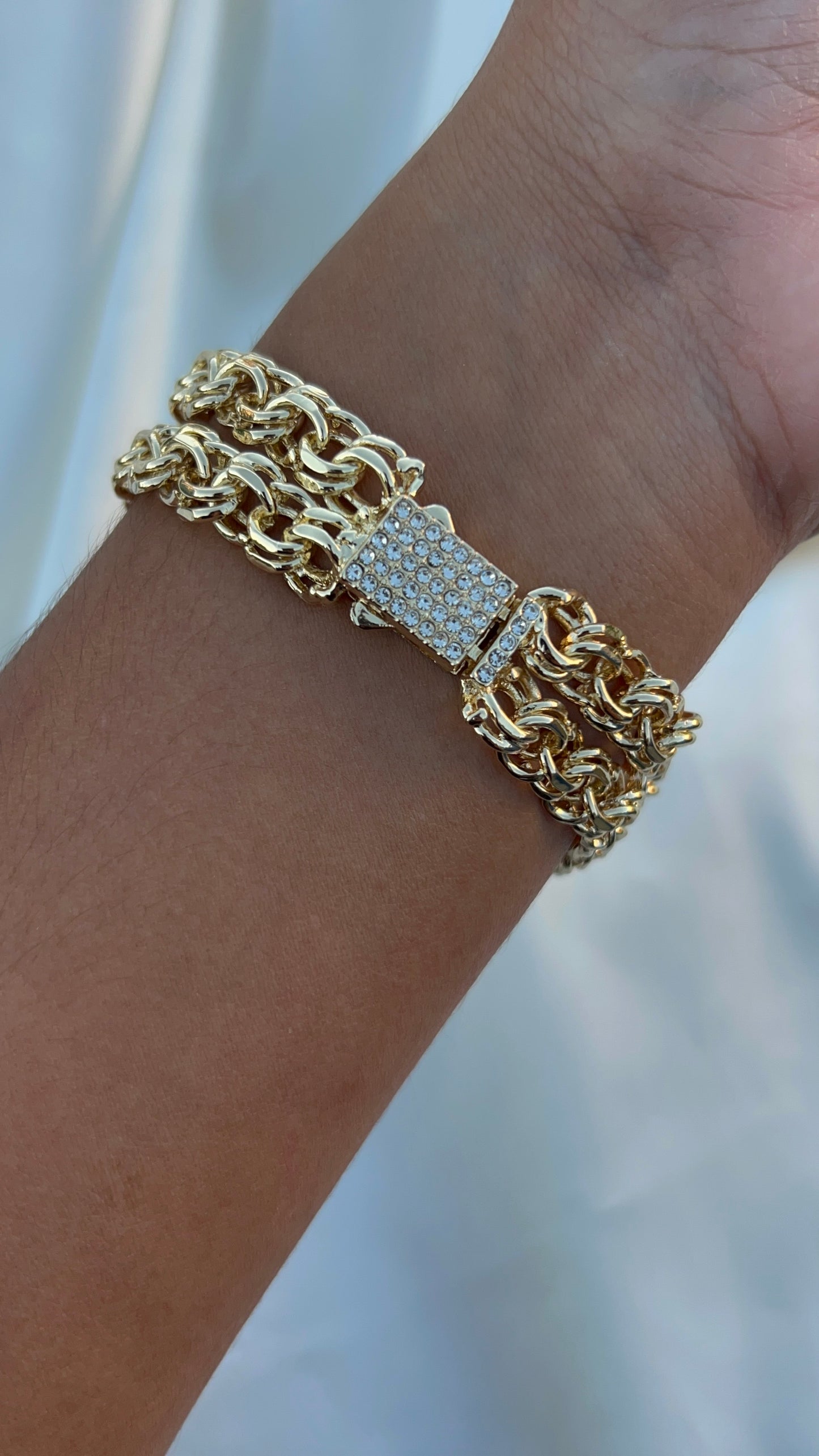 Double San Judas chain bracelet