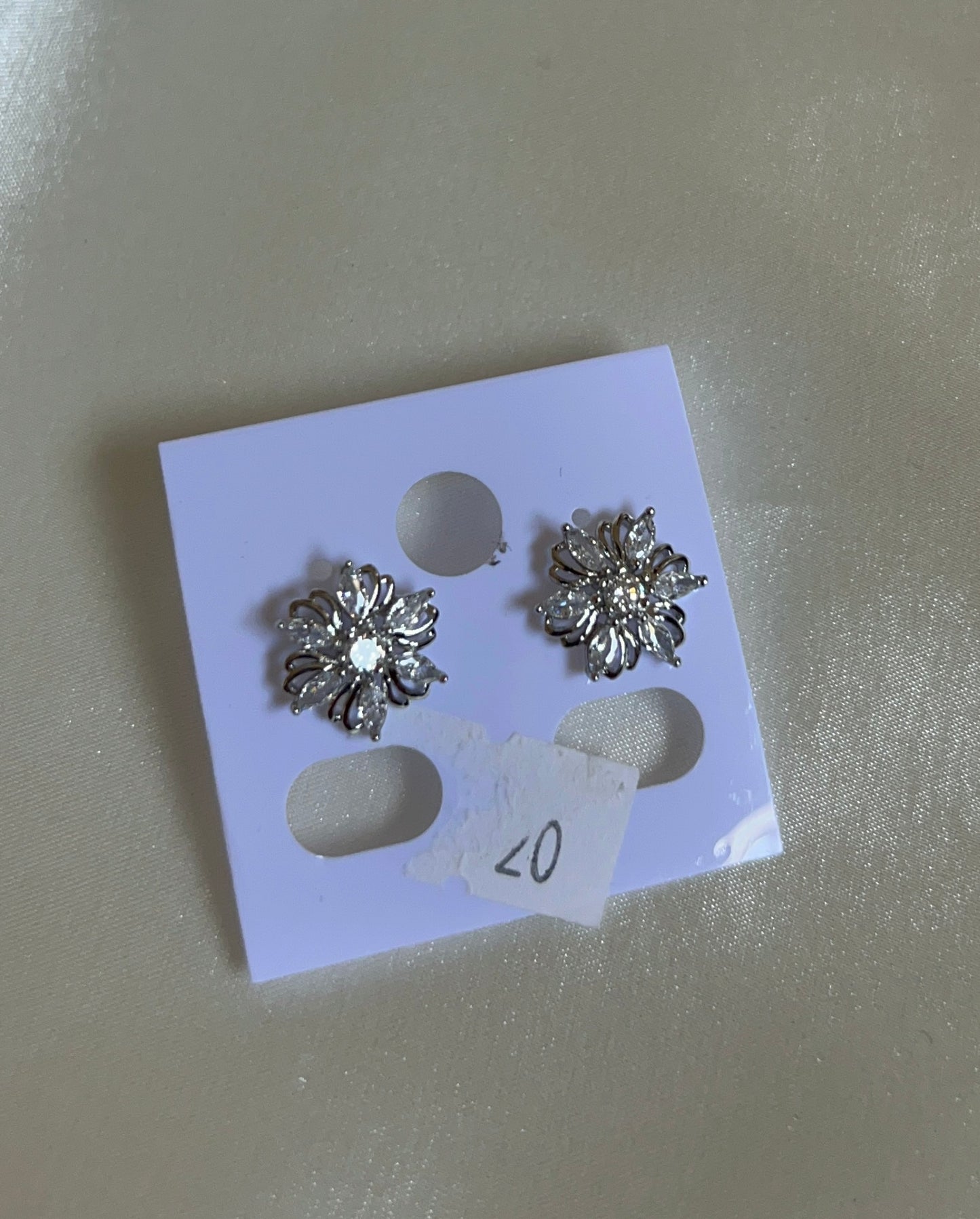 Silver flower earrings
