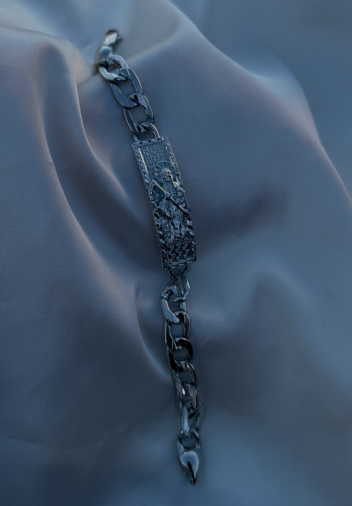 Santa muerte silver bracelet
