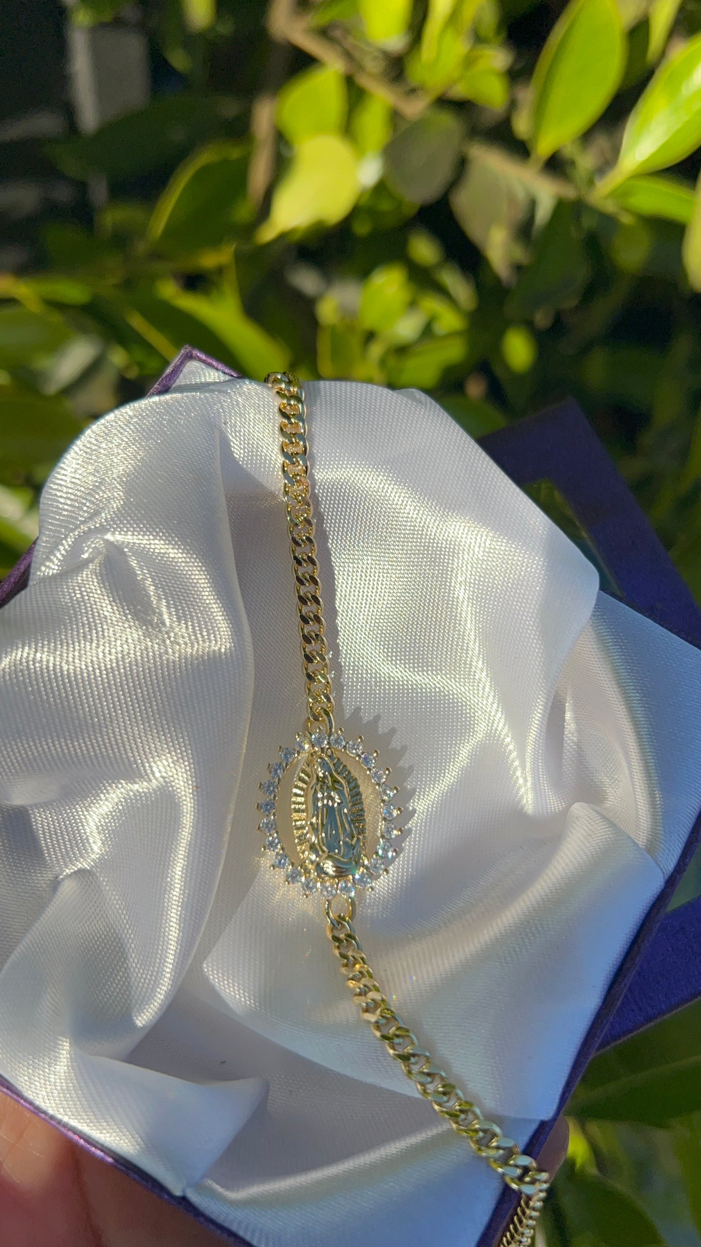 Virgin Mary spike bracelet