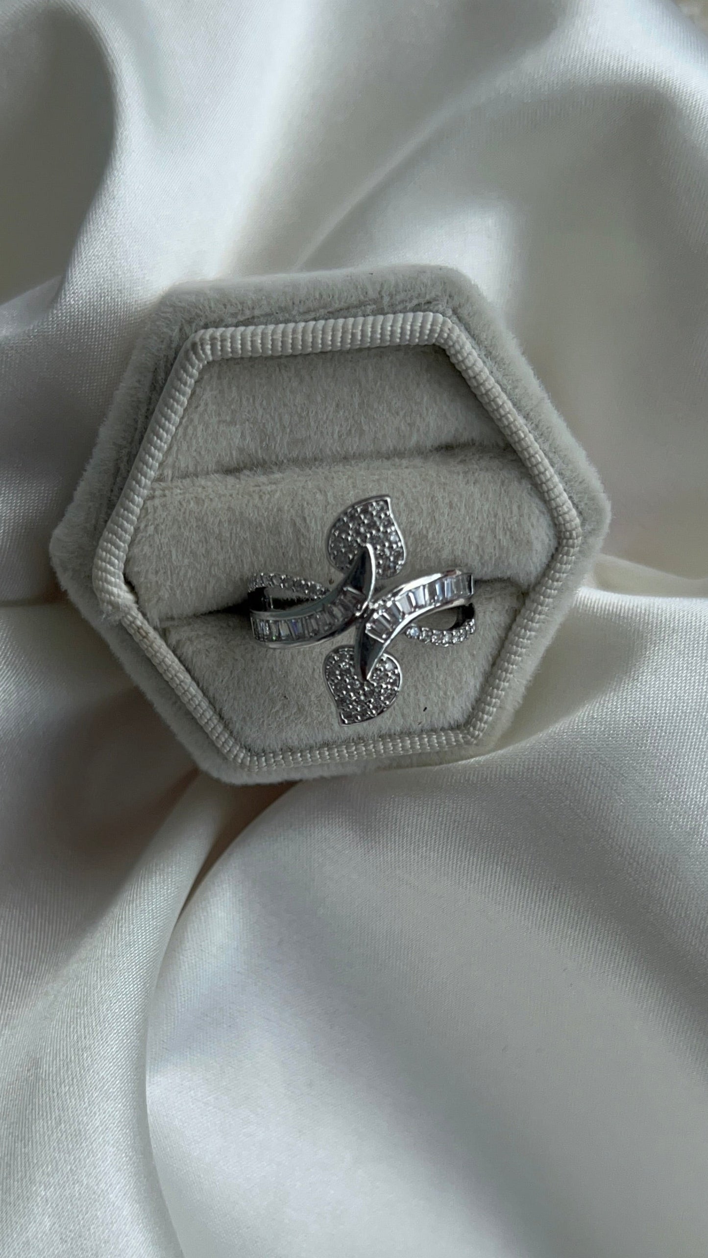 Silver infinity adjustable ring