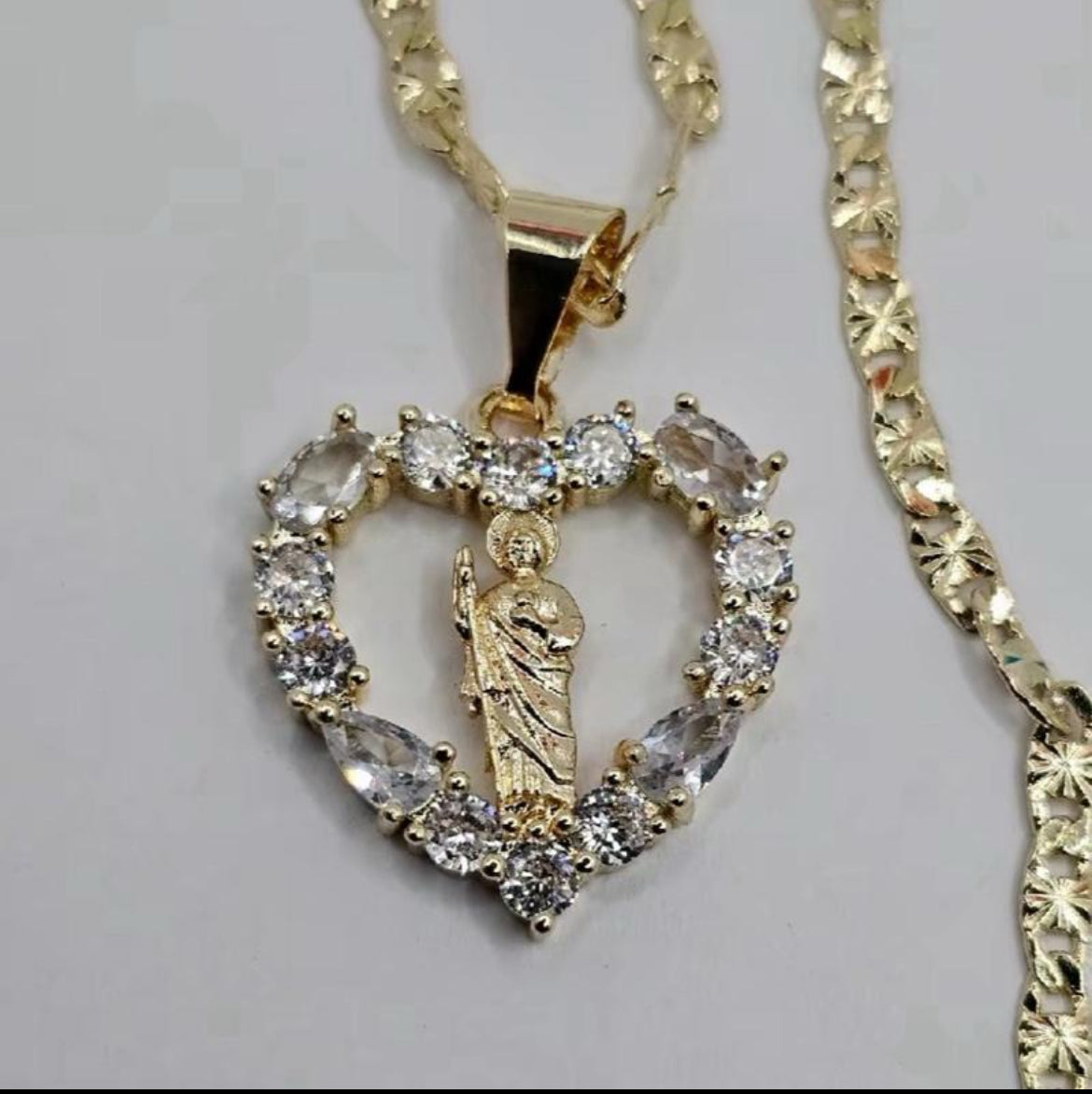 San Judas heart necklace