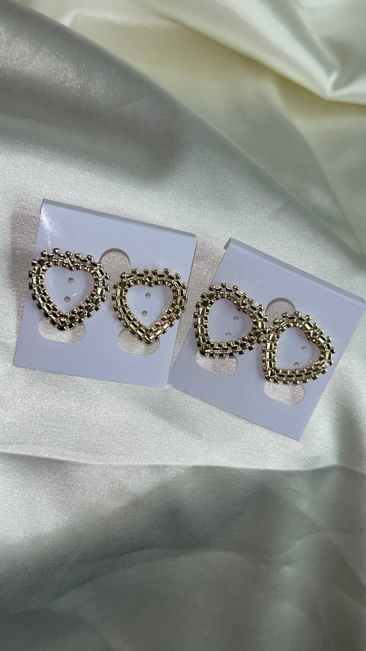 Rolex heart earrings