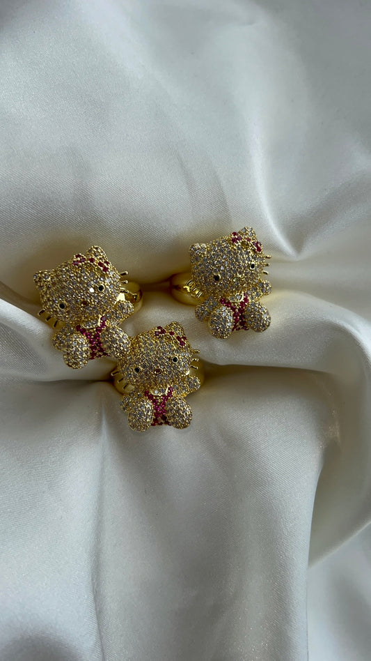 Bling hellokitty adjustable ring