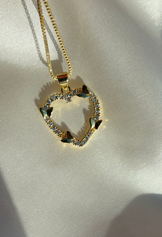 Butterfly heart necklace