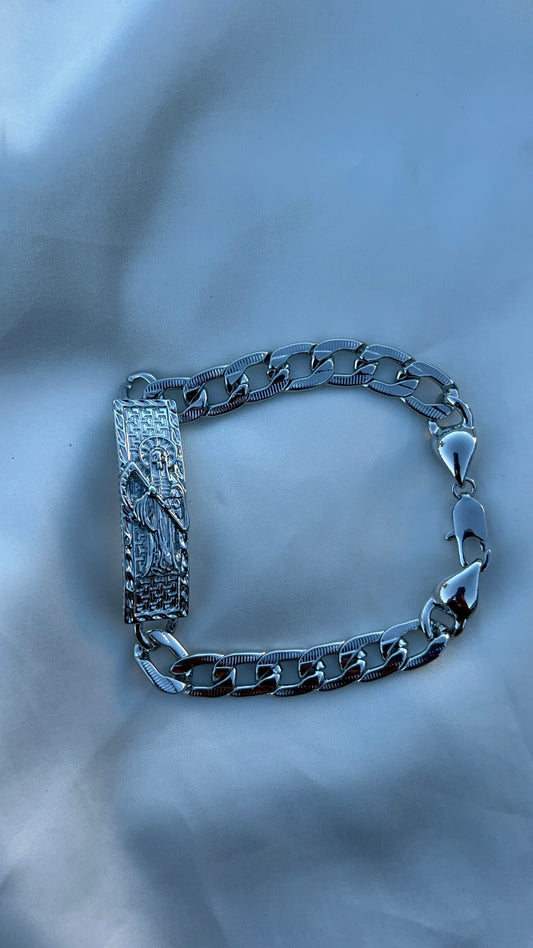 Santa muerte silver bracelet