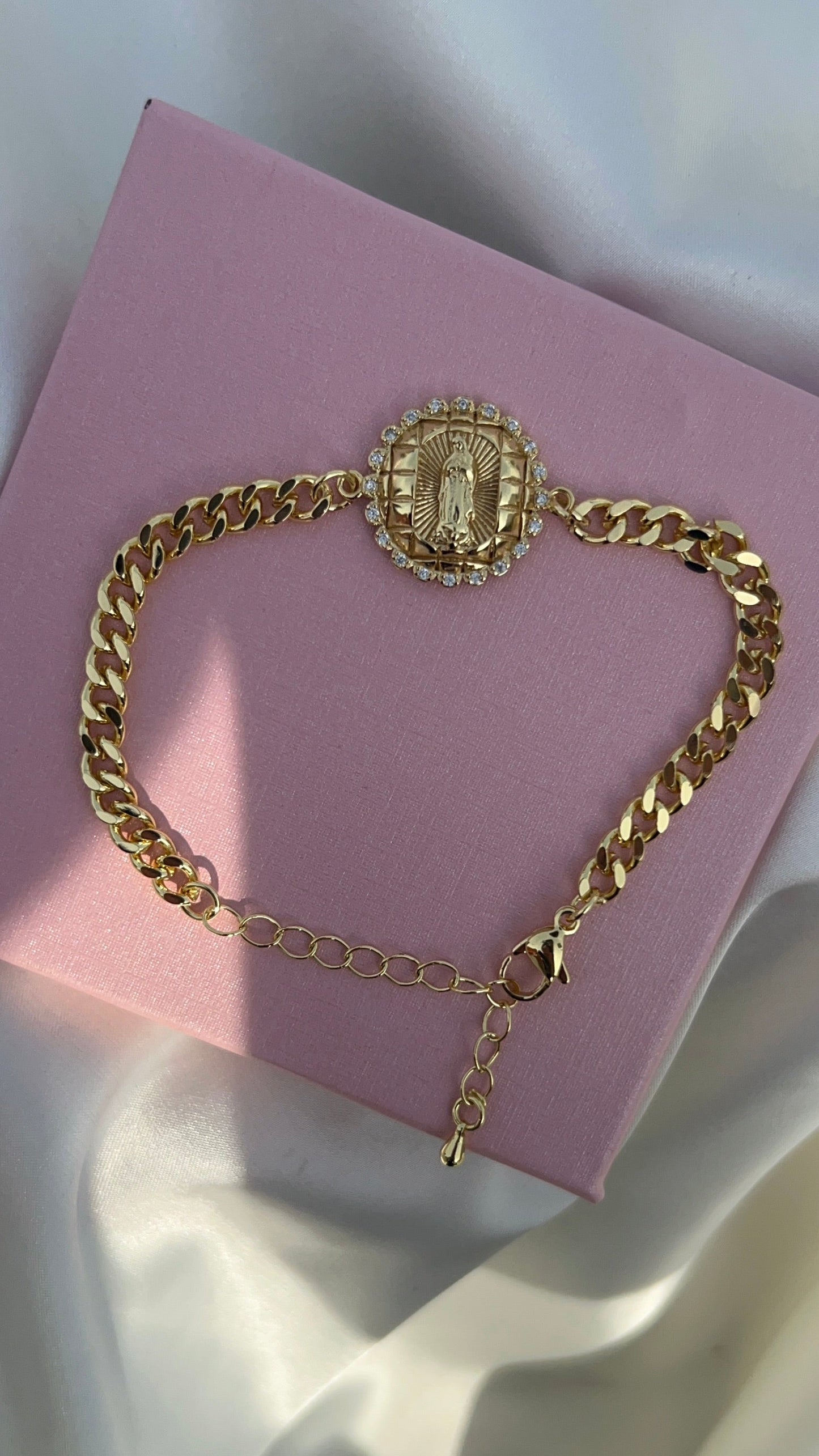 Sunflower Virgin Mary bracelet