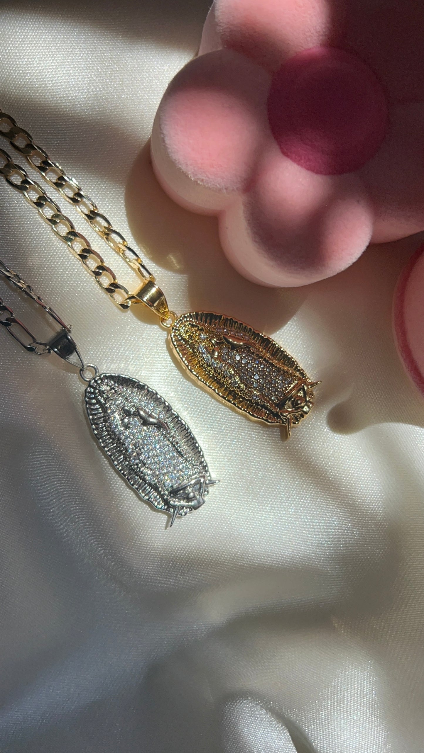 Blind Virgin Mary necklace