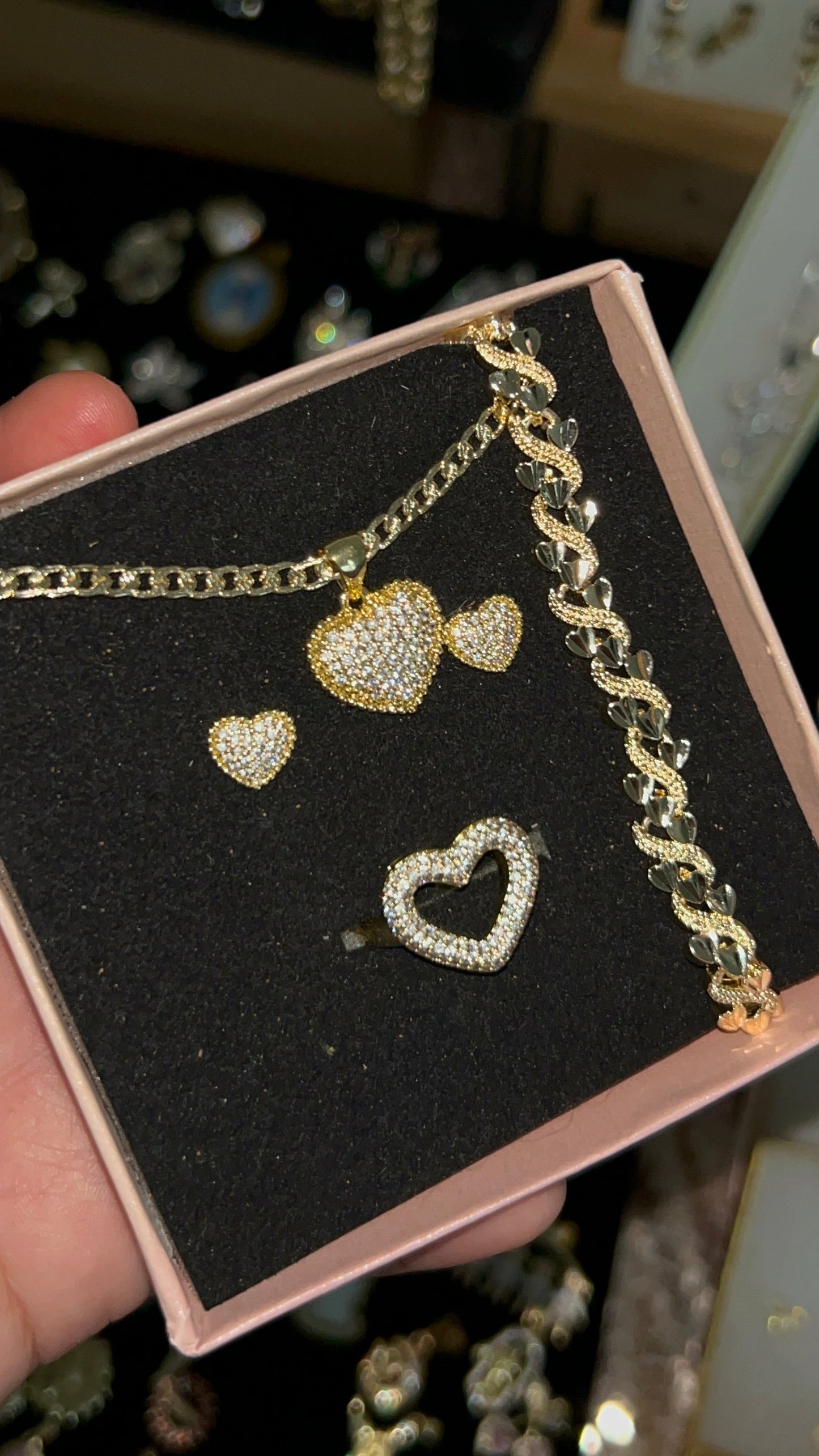 Heart bling set