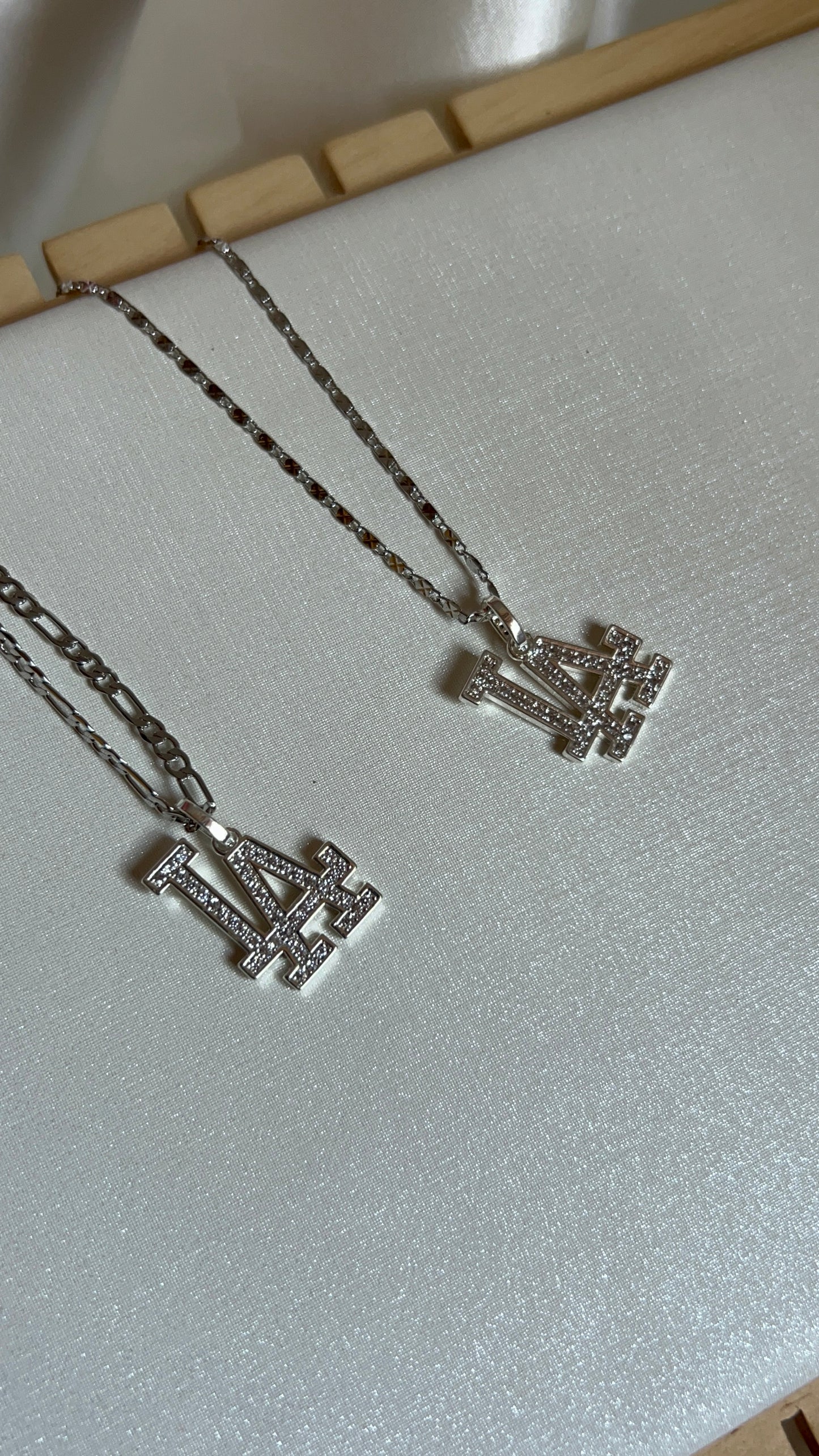 LA sign silver necklace