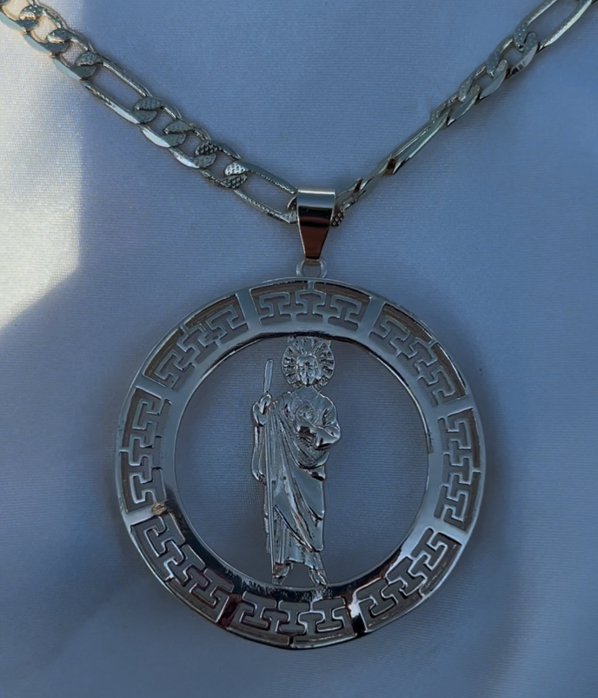 Biale San Judas and Virgin  Mary necklace