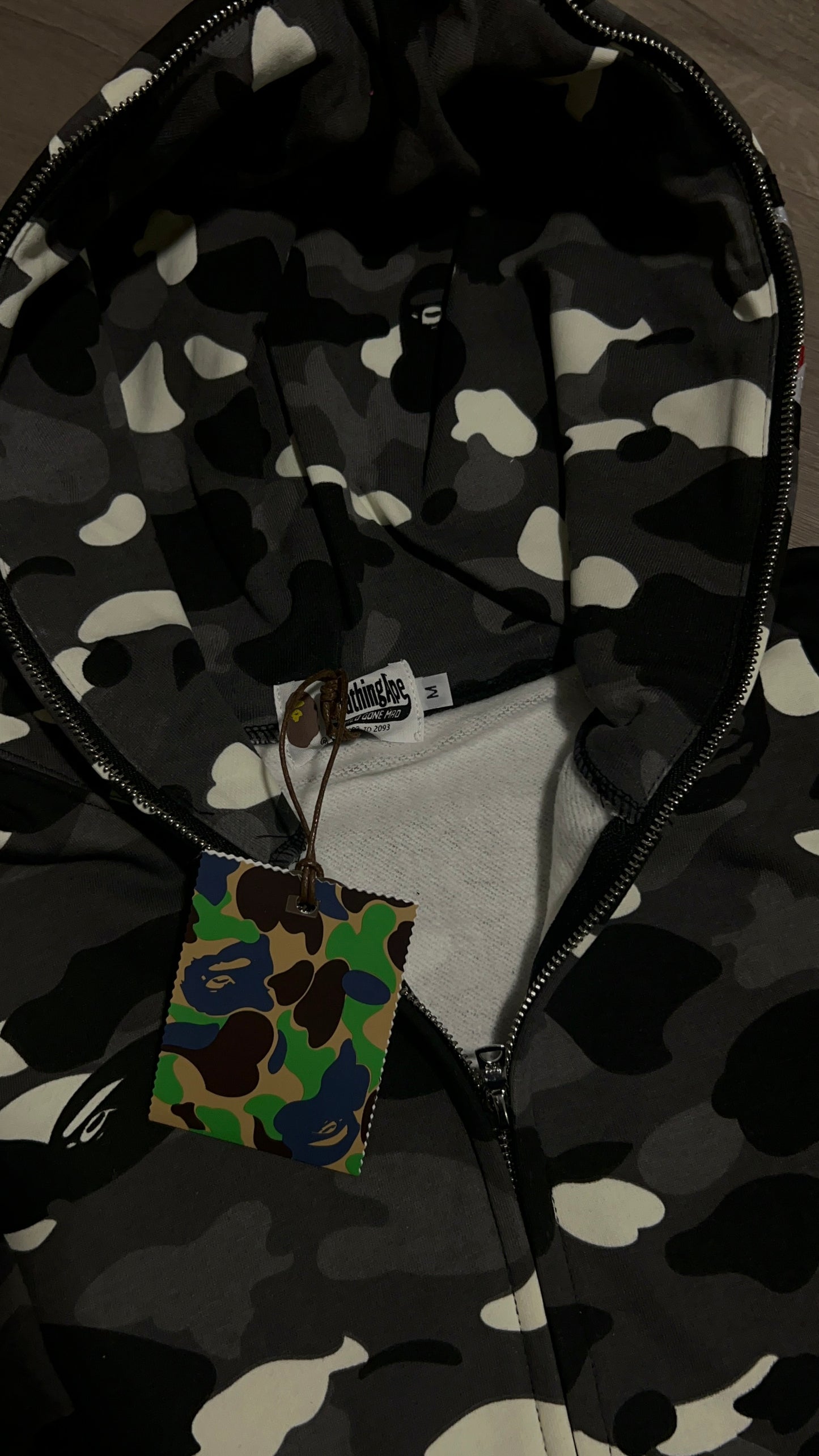 Bape city camo shark full zip up ,glow in the dark