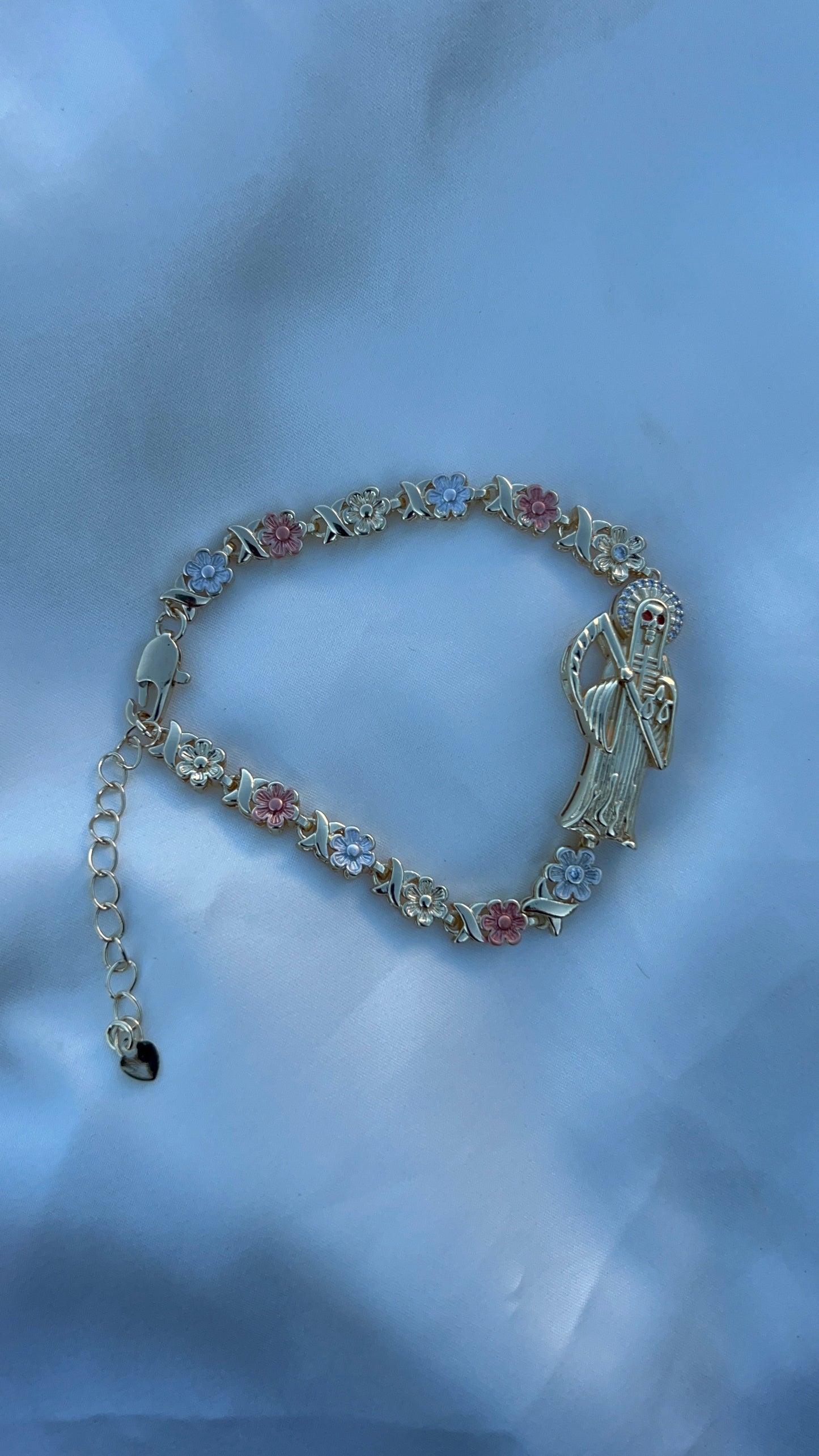 Santa muerte flower bracelet