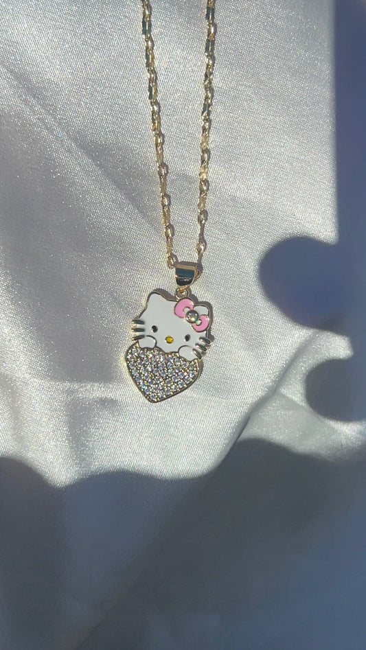 Heart hellokitty necklace