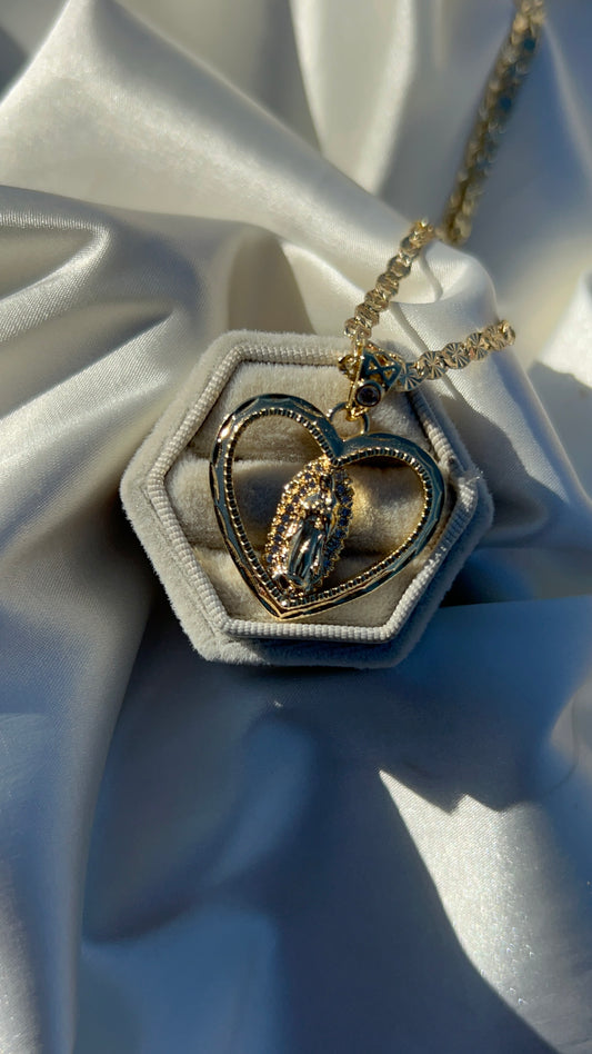 Corazon Virgin Mary necklace