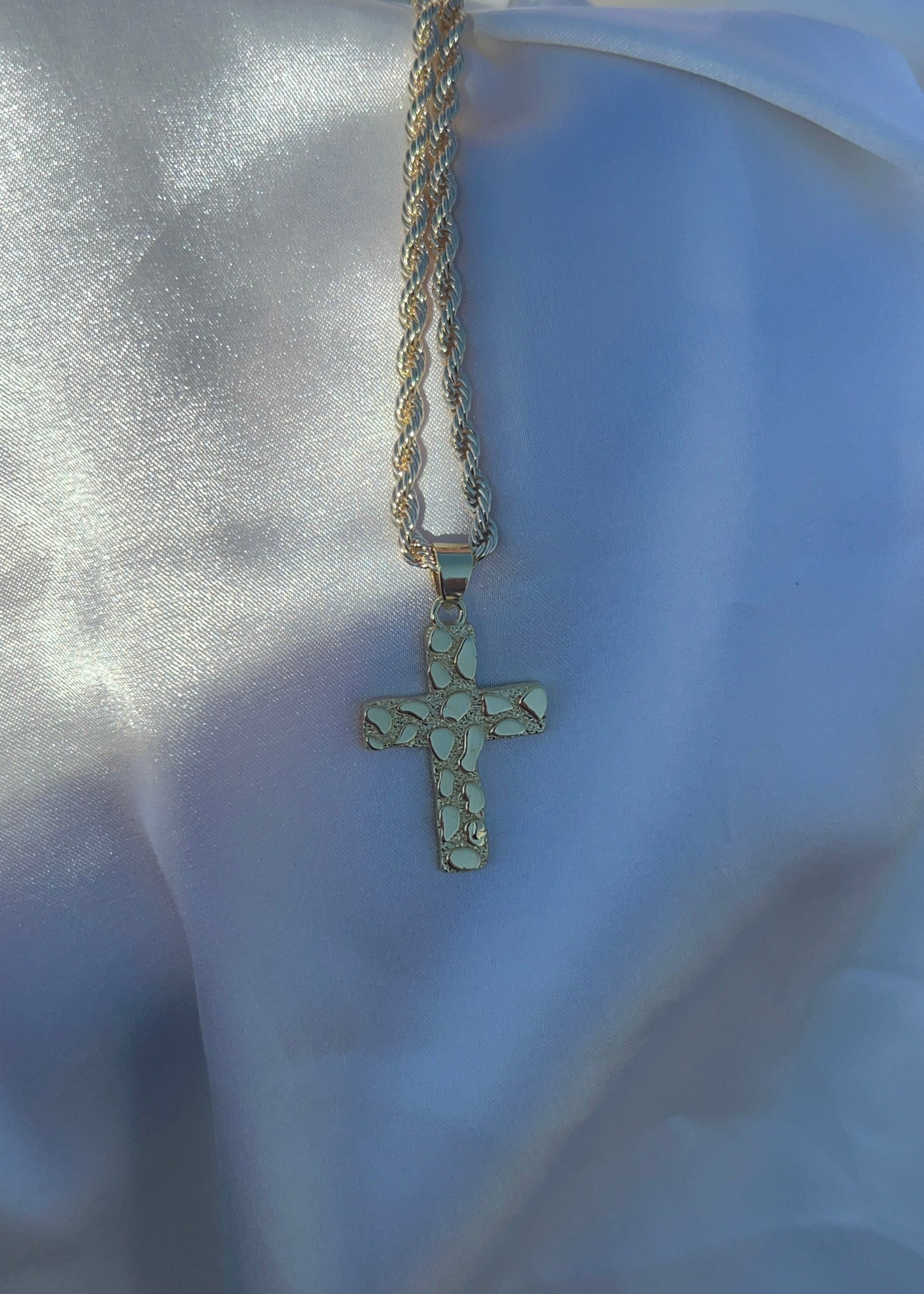 Cross nugget necklace