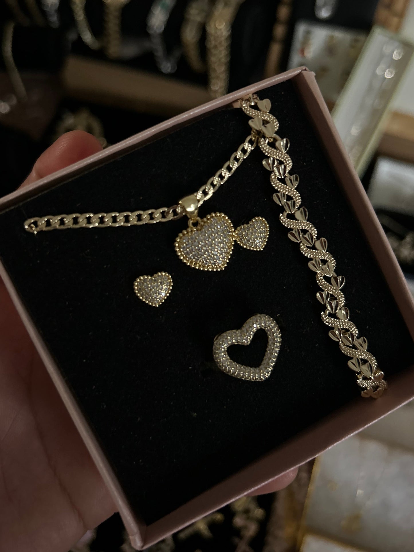 Heart bling set