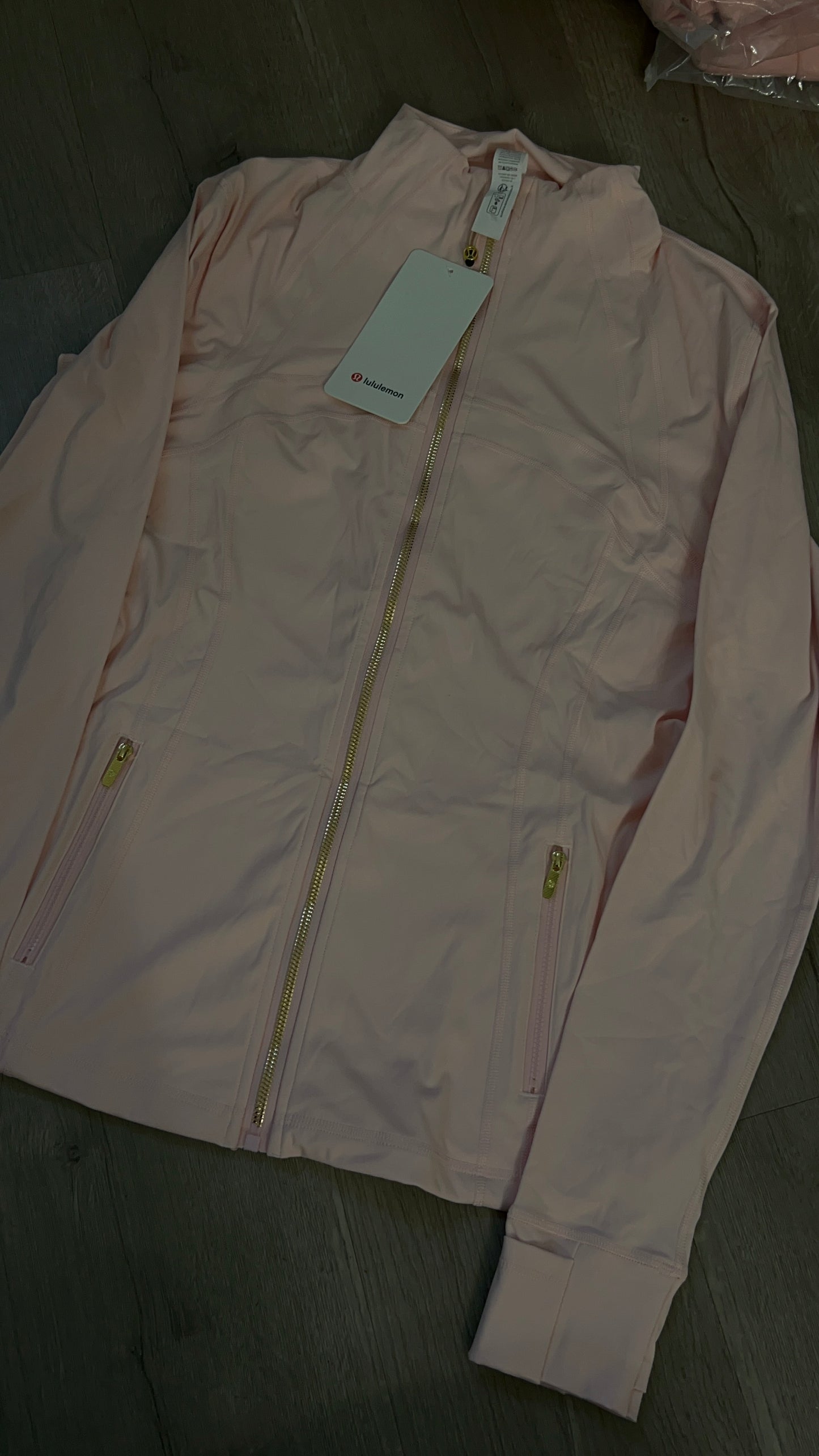 Pink rose gold zipper define jacket