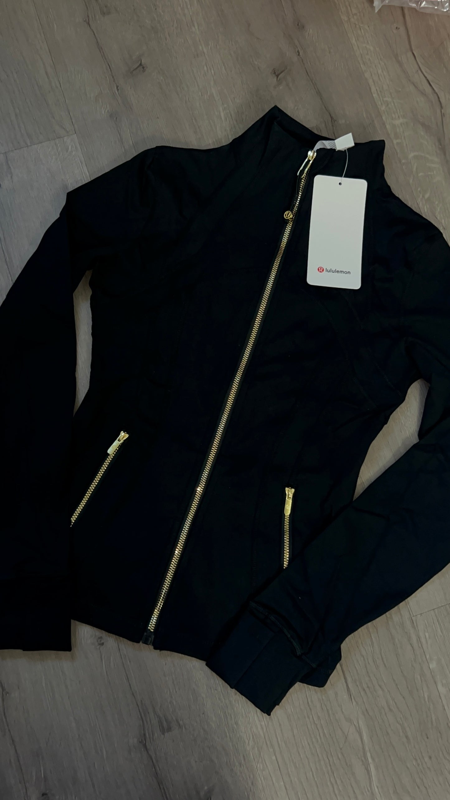 Black gold zip define jacket