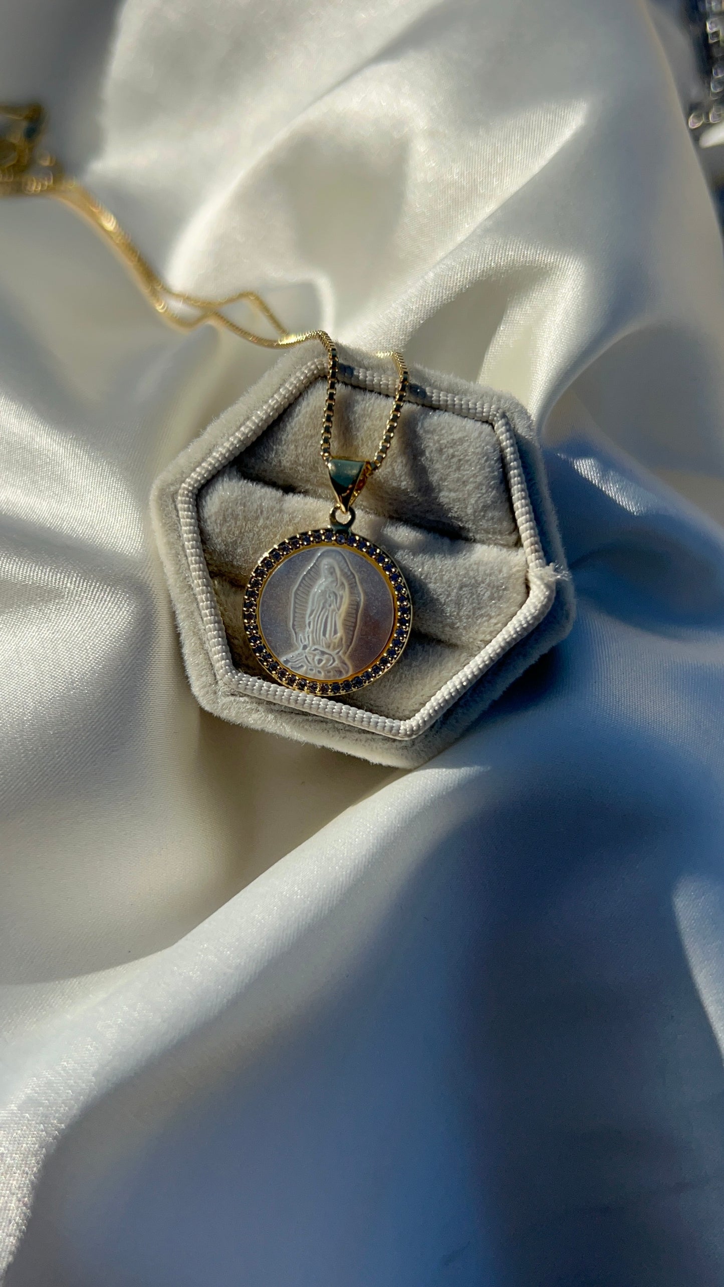 Glow Virgin Mary necklace